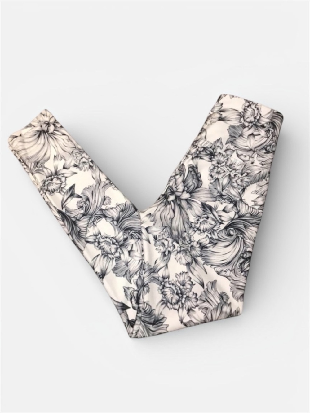 Marika Balance Collection Floral Leggings in Gray & White Size Small